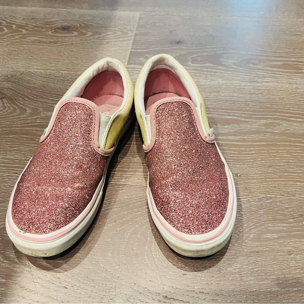 Vans girls Asher Glitter slip on sneakers shoes